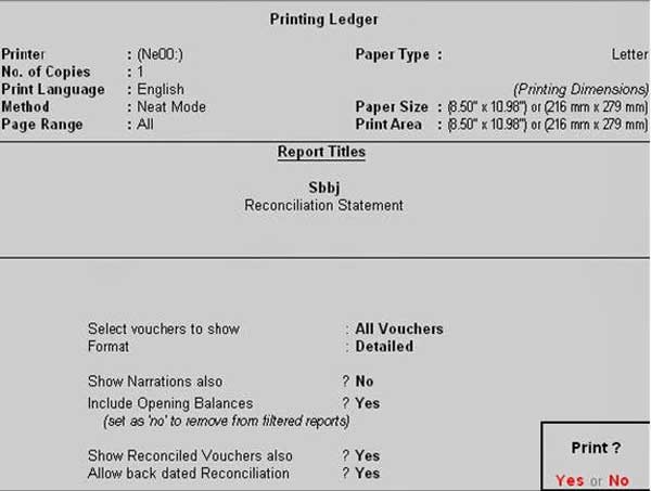 Bank Reconciliation Statement - BRS in Tally